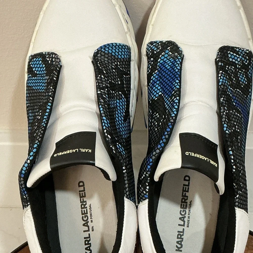Men's 10.5 Karl Lagerfeld Paris Camo Print Laceless Sneakers Slip On Shoes